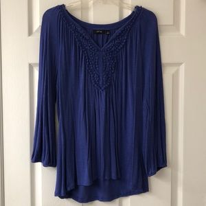 Apt 9 peasant blouse, royal blue